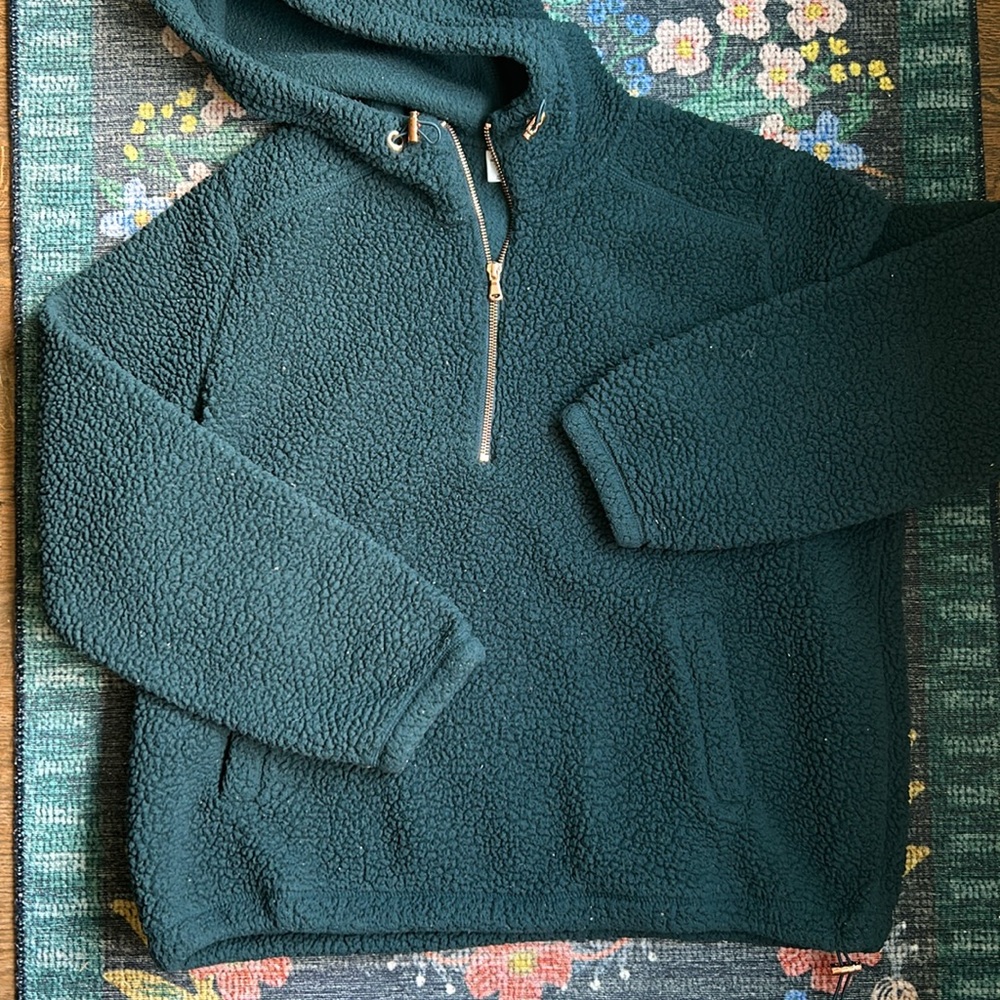 Old Navy Green Sherpa Hoodie, Size Large